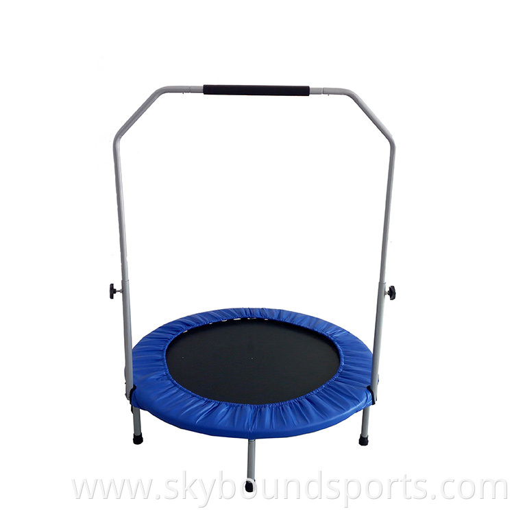 Gym fitness adjustable mini 50 inch hexagon trampoline with handle bar